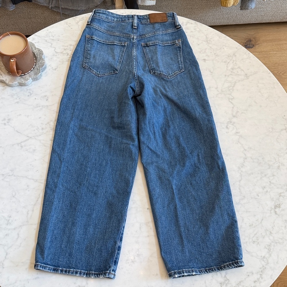 Madewell Curvy Slim Wide-Leg Crop Jeans Size 24 High Rise Medium Wash - Picture 3 of 4